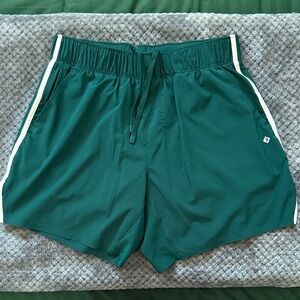 Green Athletic Shorts with White Trim. Abercrombie and fitch